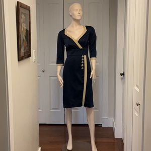 eShakti Women’s Navy 1940 Reproduction Wiggle Dress Size 10/Medium